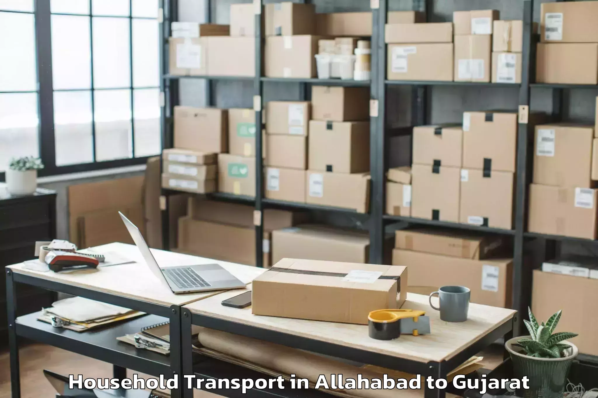 Easy Allahabad to Thasra Household Transport Booking